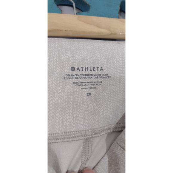 Athleta plus size 2X Delancey textured moto tight legging Creme activewear - Picture 14 of 16